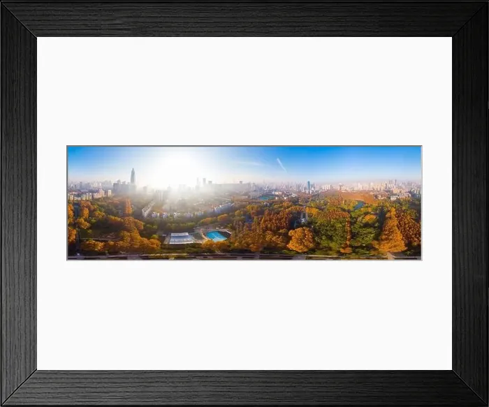 Framed Print : Liberation Park late autumn aerial scenery in Wuhan, Hubei, China Framed Print : Liberation Park late autumn aerial scenery in Wuhan, Hubei, China