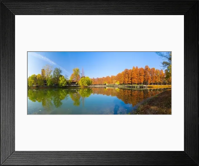 Framed Print : Liberation Park late autumn aerial scenery in Wuhan, Hubei, China Framed Print : Liberation Park late autumn aerial scenery in Wuhan, Hubei, China