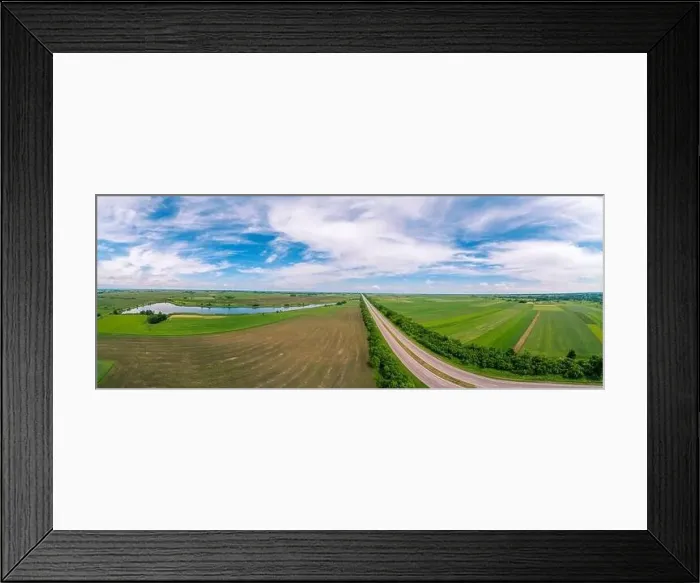 Framed Print : Summer rural landscape with beautiful sky on a sunny day Framed Print : Summer rural landscape with beautiful sky on a sunny day
