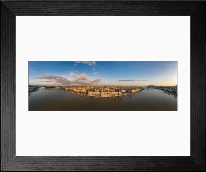 Framed Print : Wide panorama aerial drone view of Hungarian Parliament by Danub Framed Print : Wide panorama aerial drone view of Hungarian Parliament by Danub