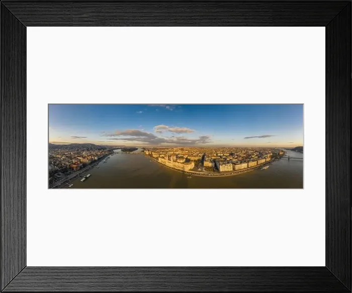 Framed Print : Wide panorama aerial drone view of Hungarian Parliament by Danub Framed Print : Wide panorama aerial drone view of Hungarian Parliament by Danub