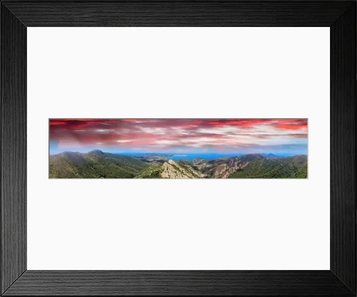 Framed Print : Elba Island, Italy. Amazing aerial view from drone of mountains and landscape Framed Print : Elba Island, Italy. Amazing aerial view from drone of mountains and landscape