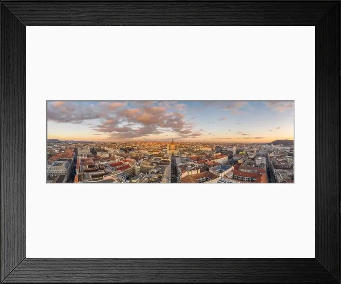 Framed Print : Panoramic aerial drone shot of St. Stephen Basilica during Budap Framed Print : Panoramic aerial drone shot of St. Stephen Basilica during Budap