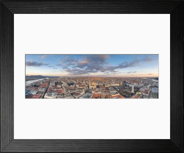 Framed Print : Panoramic aerial drone shot of St. Stephen Basilica during Budap Framed Print : Panoramic aerial drone shot of St. Stephen Basilica during Budap