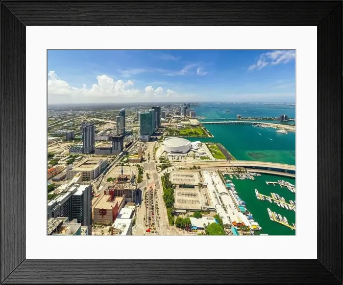 Framed Print : Earthview Downtown Miami FL aerial photo Framed Print : Earthview Downtown Miami FL aerial photo