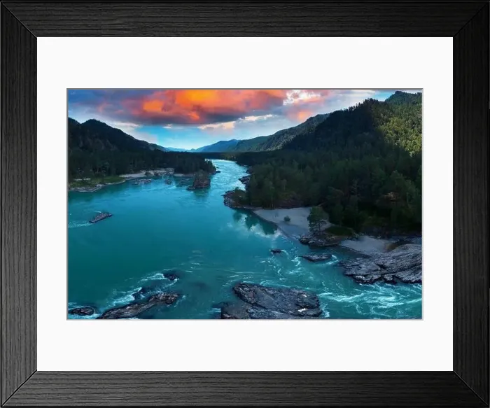 Framed Print : Aerial view of Katun river Framed Print : Aerial view of Katun river