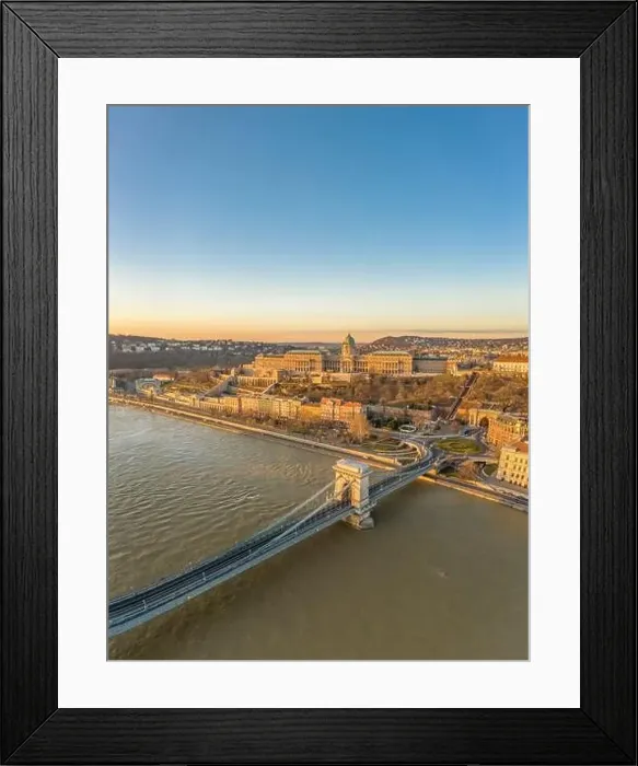 Framed Print : Aerial drone shot of Buda castle on Buda hill during Budapest sunrise morning glow Framed Print : Aerial drone shot of Buda castle on Buda hill during Budapest sunrise morning glow