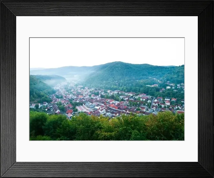 Framed Print : Aerial drone bird eye view photo of european village of central europe with red roofs Framed Print : Aerial drone bird eye view photo of european village of central europe with red roofs