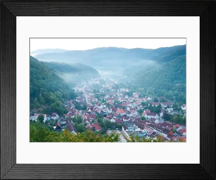 Framed Print : Aerial drone bird's eye view photo of european village of central europe with red roofs and cozy streets Framed Print : Aerial drone bird's eye view photo of european village of central europe with red roofs and cozy streets