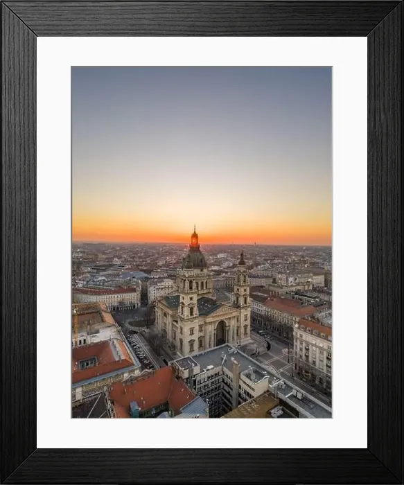 Framed Print : Aerial drone shot of St. Stephen Basilica at Budapest dawn sunrise in morning Framed Print : Aerial drone shot of St. Stephen Basilica at Budapest dawn sunrise in morning