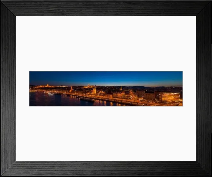 Framed Print : Aerial drone shot of St. Anne Parish church by Danube river at Budapest dusk city lights on Framed Print : Aerial drone shot of St. Anne Parish church by Danube river at Budapest dusk city lights on
