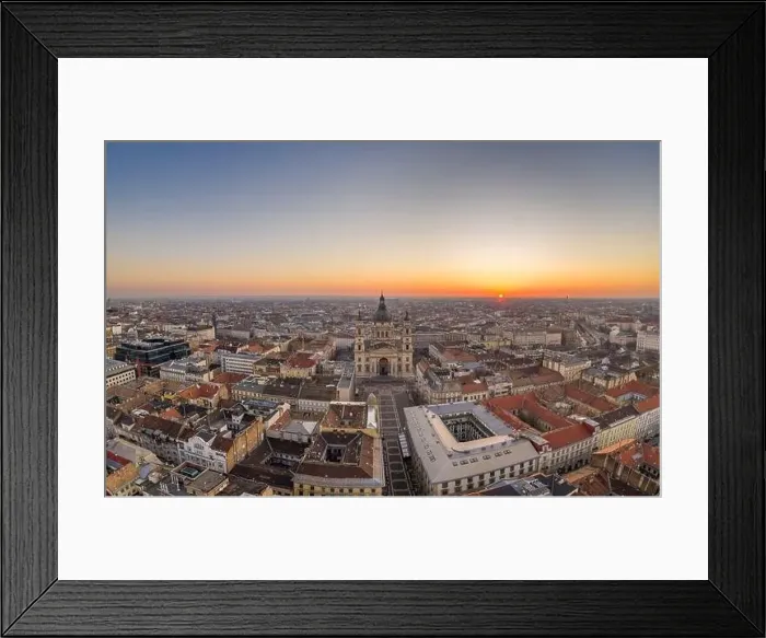 Framed Print : Aerial drone shot of St. Stephen Basilica at Budapest dawn sunrise in morning Framed Print : Aerial drone shot of St. Stephen Basilica at Budapest dawn sunrise in morning