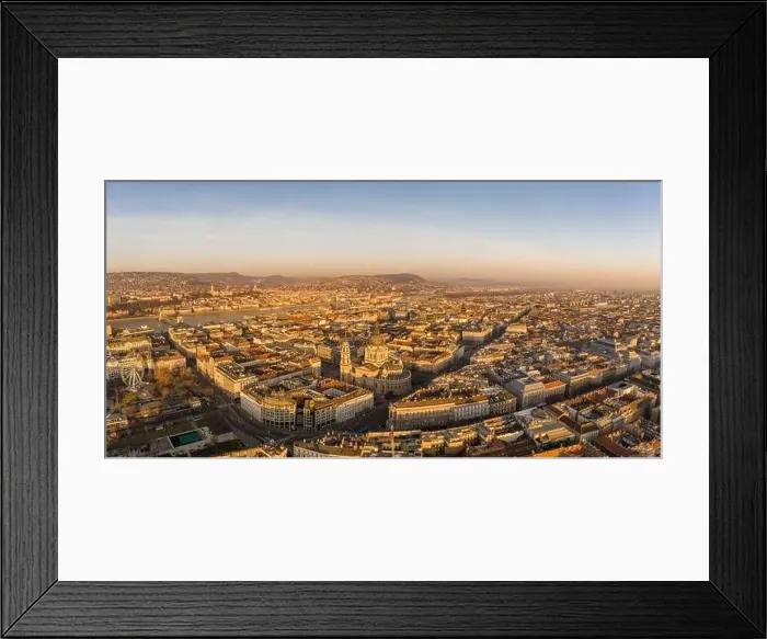 Framed Print : Panoramic aerial drone shot of St. Stephen Basilica at Budapest dawn sunrise in morning Framed Print : Panoramic aerial drone shot of St. Stephen Basilica at Budapest dawn sunrise in morning