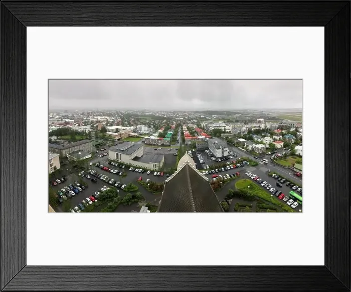 Framed Print : Panorama view of colorful houses in Reykjavik city center, Iceland Framed Print : Panorama view of colorful houses in Reykjavik city center, Iceland