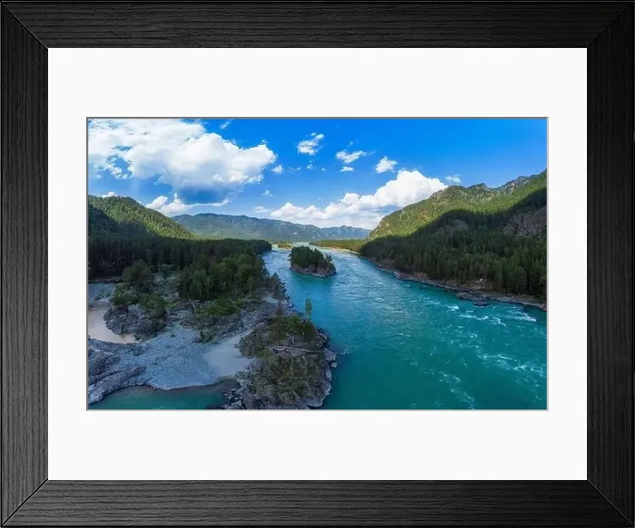 Framed Print : Aerial view of Katun river Framed Print : Aerial view of Katun river