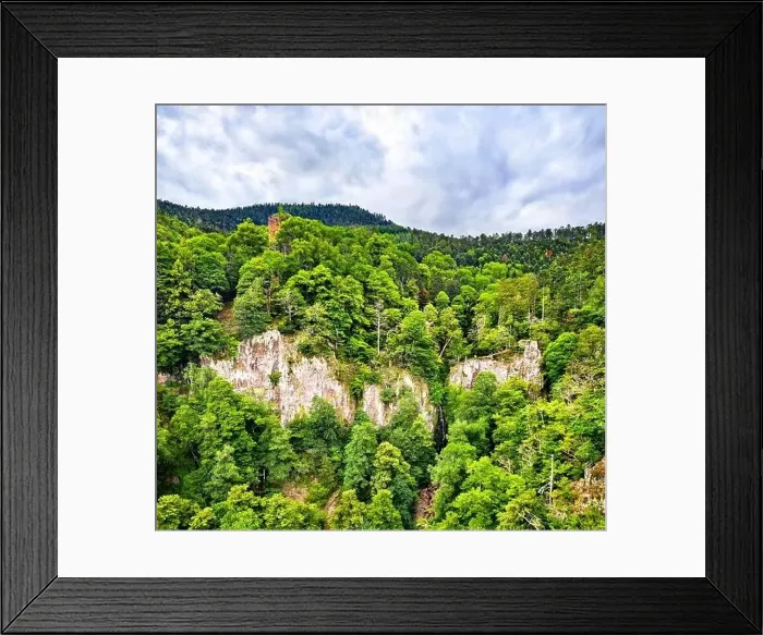 Framed Print : Nideck Castle above the Waterfall in the Vosges Mountains - Alsace, France Framed Print : Nideck Castle above the Waterfall in the Vosges Mountains - Alsace, France