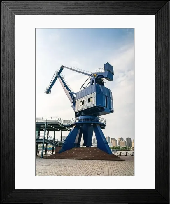 Framed Print : Big cranes in Expo park in Shanghai, China Framed Print : Big cranes in Expo park in Shanghai, China