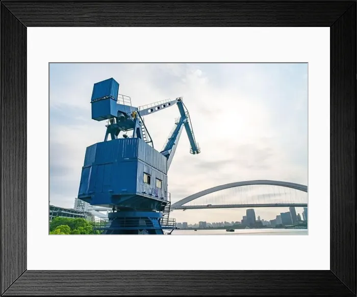 Framed Print : Big cranes in Expo park in Shanghai, China Framed Print : Big cranes in Expo park in Shanghai, China