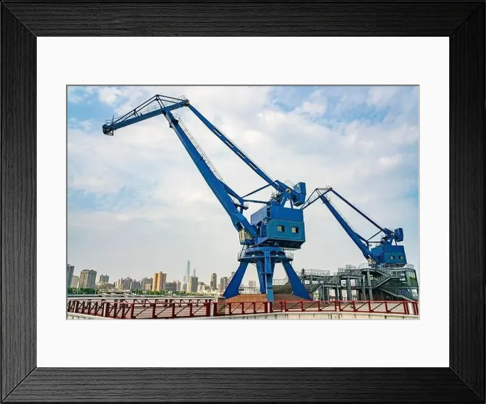 Framed Print : Big cranes in Expo park in Shanghai, China Framed Print : Big cranes in Expo park in Shanghai, China
