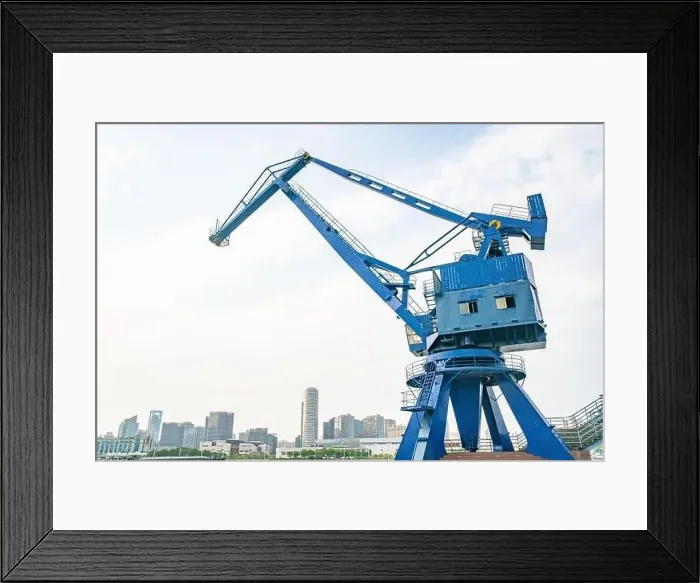 Framed Print : Big cranes in Expo park in Shanghai, China Framed Print : Big cranes in Expo park in Shanghai, China