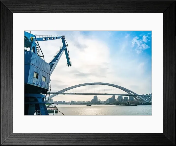 Framed Print : Big cranes in Expo park in Shanghai, China Framed Print : Big cranes in Expo park in Shanghai, China