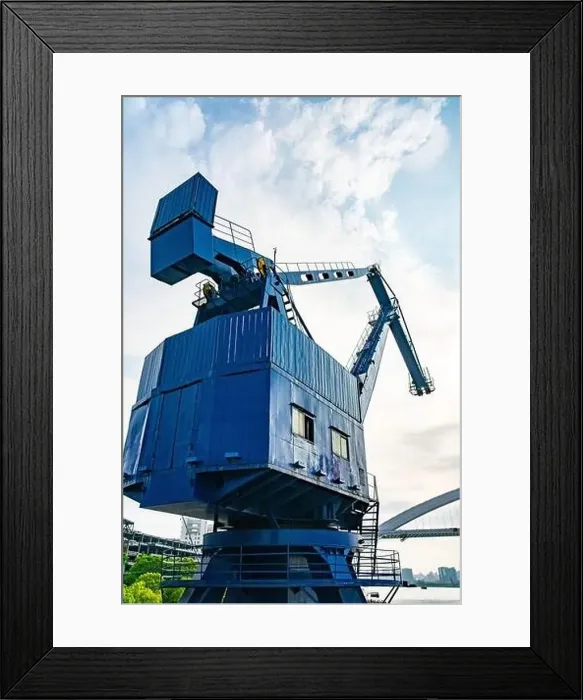 Framed Print : Big cranes in Expo park in Shanghai, China Framed Print : Big cranes in Expo park in Shanghai, China