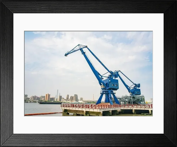 Framed Print : Big cranes in Expo park in Shanghai, China Framed Print : Big cranes in Expo park in Shanghai, China