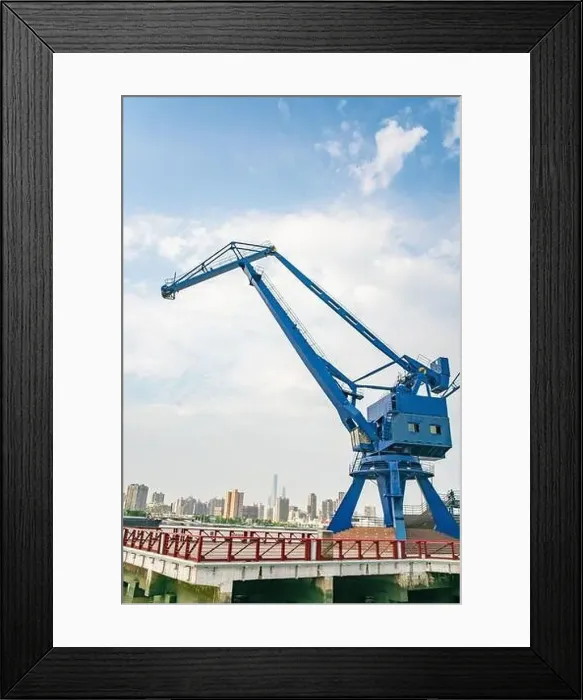 Framed Print : Big cranes in Expo park in Shanghai, China Framed Print : Big cranes in Expo park in Shanghai, China