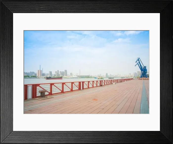 Framed Print : Edgewater pier in Expo park in Shanghai, China Framed Print : Edgewater pier in Expo park in Shanghai, China