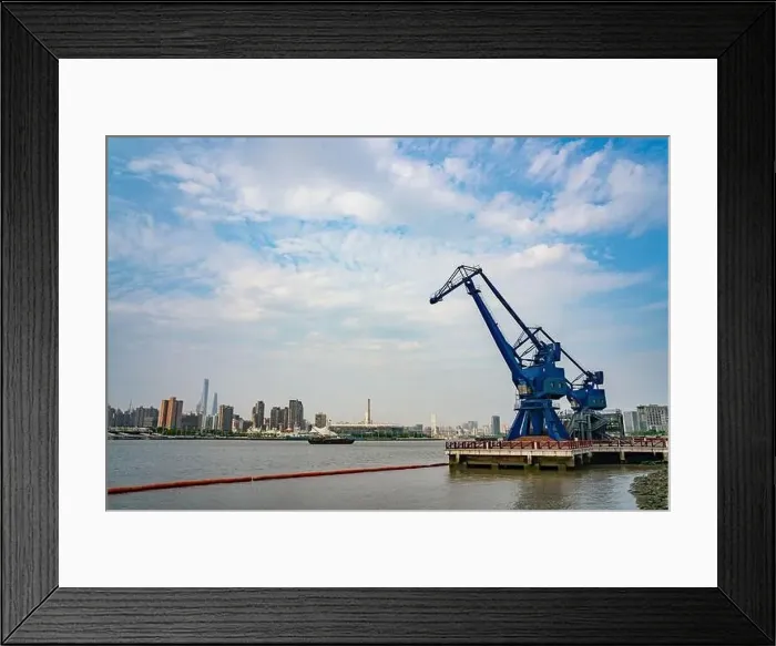 Framed Print : Big cranes in Expo park in Shanghai, China Framed Print : Big cranes in Expo park in Shanghai, China