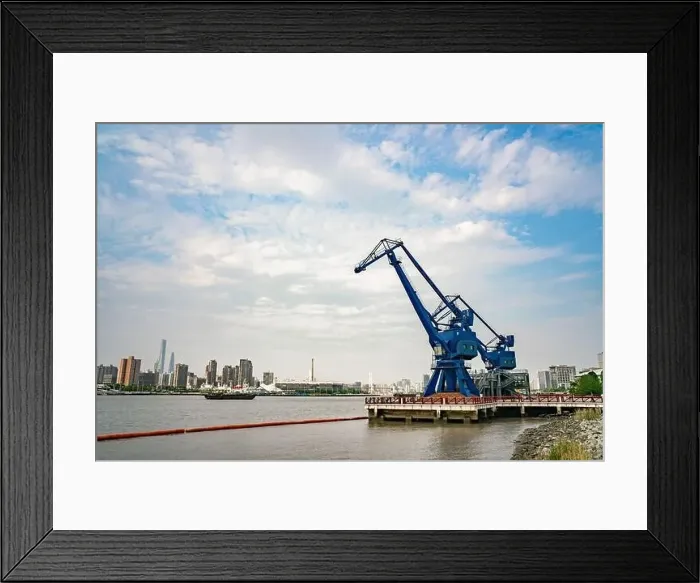 Framed Print : Big cranes in Expo park in Shanghai, China Framed Print : Big cranes in Expo park in Shanghai, China