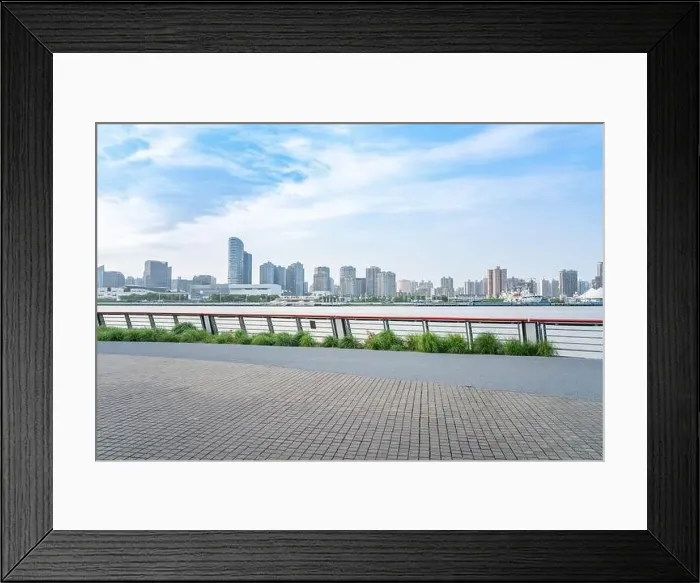 Framed Print : Edgewater pier in Expo park in Shanghai, China Framed Print : Edgewater pier in Expo park in Shanghai, China