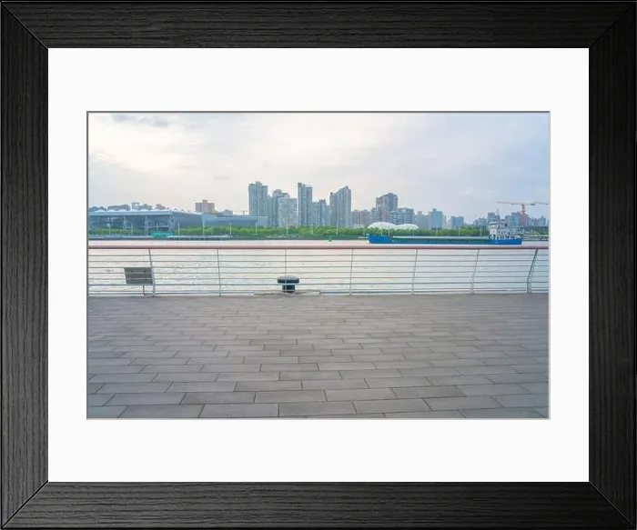 Framed Print : Edgewater pier in Expo park in Shanghai, China Framed Print : Edgewater pier in Expo park in Shanghai, China