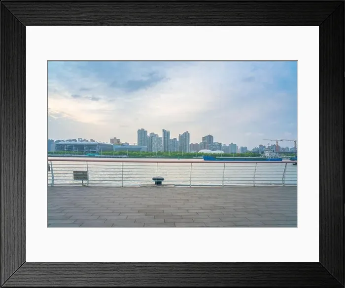 Framed Print : Edgewater pier in Expo park in Shanghai, China Framed Print : Edgewater pier in Expo park in Shanghai, China