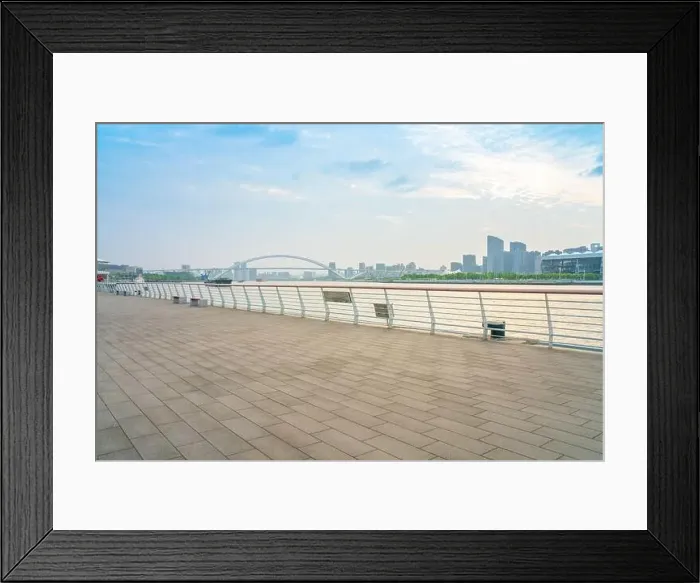 Framed Print : Edgewater pier in Expo park in Shanghai, China Framed Print : Edgewater pier in Expo park in Shanghai, China
