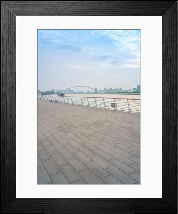 Framed Print : Edgewater pier in Expo park in Shanghai, China Framed Print : Edgewater pier in Expo park in Shanghai, China