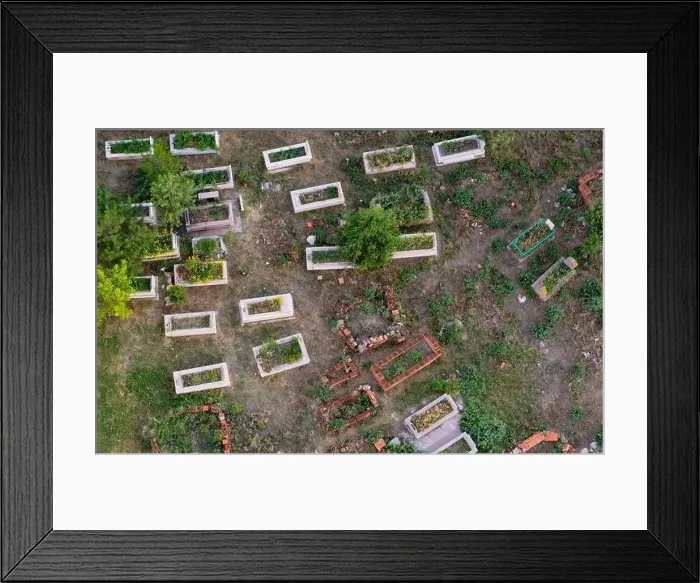 Framed Print : Top view of a muslim cemetery in Ankara, Turkey Framed Print : Top view of a muslim cemetery in Ankara, Turkey