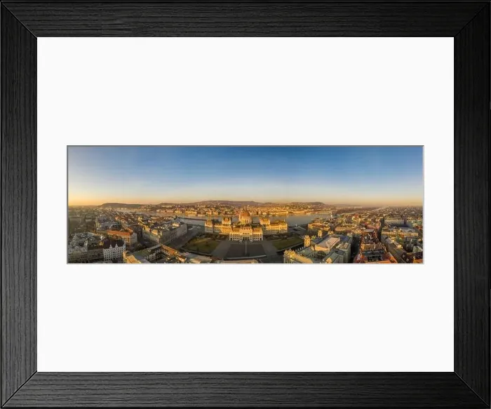 Framed Print : Panoramic aerial drone shot of Hungarian Parliament lights off before sunrise in Budapest dawn Framed Print : Panoramic aerial drone shot of Hungarian Parliament lights off before sunrise in Budapest dawn
