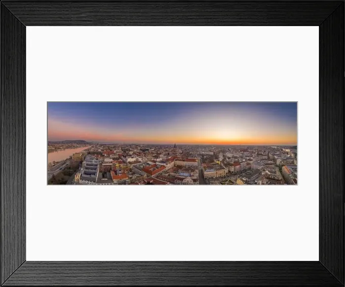 Framed Print : Panoramic aerial drone shot of St. Stephen Basilica at Budapest