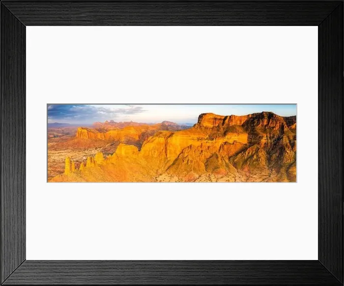 Framed Print : Sunset over red rocks of Gheralta Mountains, aerial view by drone, Hawzen, Tigray Region, Ethiopia, Africa Framed Print : Sunset over red rocks of Gheralta Mountains, aerial view by drone, Hawzen, Tigray Region, Ethiopia, Africa