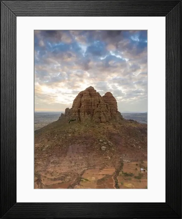 Framed Print : Clouds at sunset over the tall rocks of Gheralta Mountains Framed Print : Clouds at sunset over the tall rocks of Gheralta Mountains