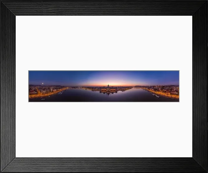 Framed Print : Panoramic aerial drone shot of Hungarian Parliament lights off sunrise in Budapest dawn Framed Print : Panoramic aerial drone shot of Hungarian Parliament lights off sunrise in Budapest dawn