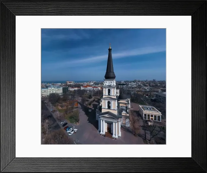 Framed Print : Panoramic photo of Transfiguration Cathedral in Odessa on a sunny day Framed Print : Panoramic photo of Transfiguration Cathedral in Odessa on a sunny day
