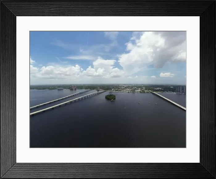 Framed Print : Aerial photo Caloosahatchee River view of Fort Myers FL Framed Print : Aerial photo Caloosahatchee River view of Fort Myers FL