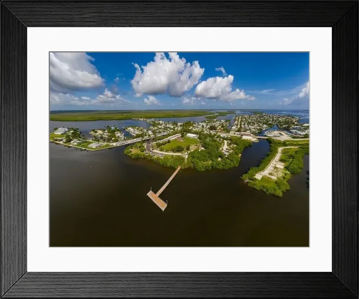 Framed Print : Aerial photo Matlacha Community Park and landscape Framed Print : Aerial photo Matlacha Community Park and landscape
