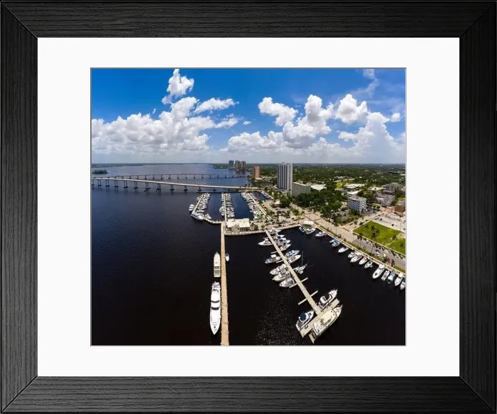 Framed Print : Aerial photo Fort Myers Yacht Basin Florida USA Framed Print : Aerial photo Fort Myers Yacht Basin Florida USA