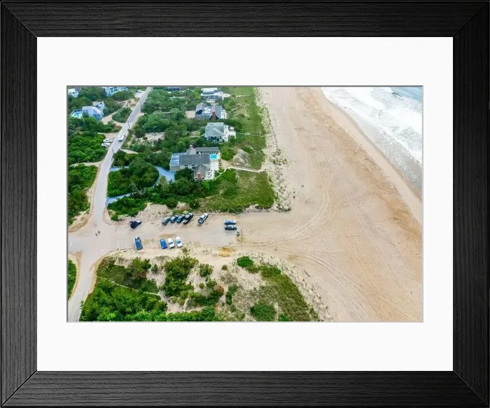 Framed Print : Aerial view of a section of Napeague Ocean beach in Amagansett, NY Framed Print : Aerial view of a section of Napeague Ocean beach in Amagansett, NY