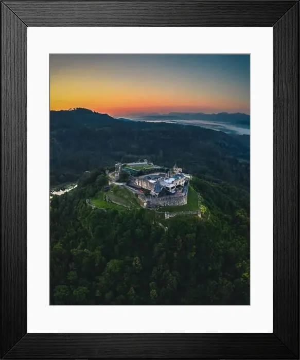 Framed Print : Landskron castle during sunset in summer near Villach, Austria Framed Print : Landskron castle during sunset in summer near Villach, Austria