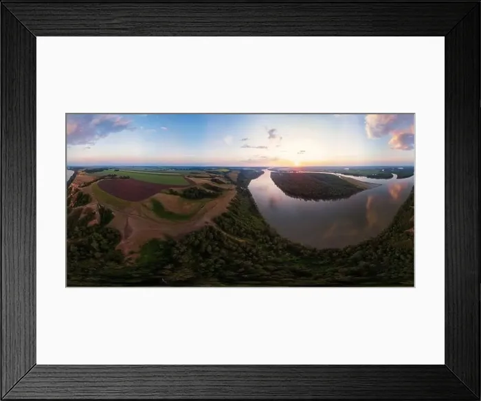 Framed Print : Aerial view of Ob siberian river Framed Print : Aerial view of Ob siberian river