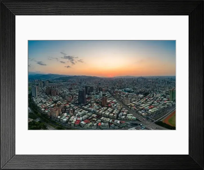Framed Print : Taipei City Aerial View - Asia business concept image Framed Print : Taipei City Aerial View - Asia business concept image